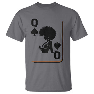 Black Queen T Shirt Black History Month Afro Woman Poker Card Games TS10 Charcoal Print Your Wear