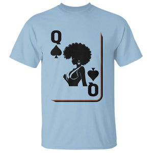 Black Queen T Shirt Black History Month Afro Woman Poker Card Games TS10 Light Blue Print Your Wear