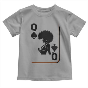 Black Queen Toddler T Shirt Black History Month Afro Woman Poker Card Games TS10 Sport Gray Print Your Wear