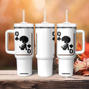 Black Queen Tumbler With Handle Black History Month Afro Woman Poker Card Games TS10 Print Your Wear