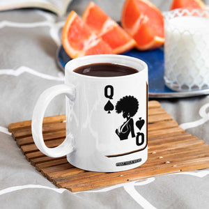 Black Queen Coffee Mug Black History Month Afro Woman Poker Card Games TS10 Print Your Wear