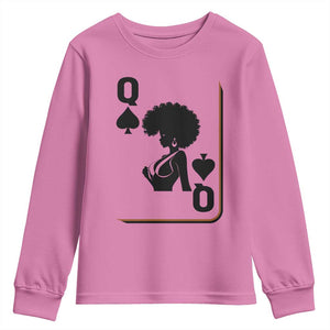 Black Queen Youth Sweatshirt Black History Month Afro Woman Poker Card Games TS10 Azalea Print Your Wear