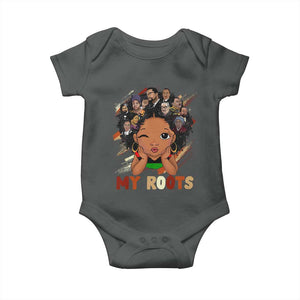 Black African Girl Baby Onesie Black History Month Juneteenth Gift Afro Empowerment TS10 Dark Heather Print Your Wear