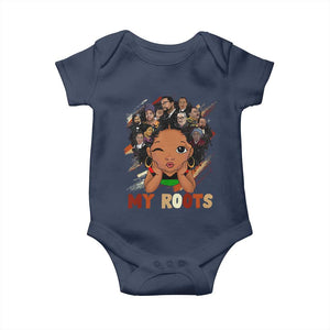 Black African Girl Baby Onesie Black History Month Juneteenth Gift Afro Empowerment TS10 Navy Print Your Wear