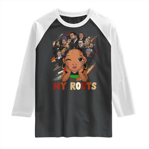 Black African Girl Raglan Shirt Black History Month Juneteenth Gift Afro Empowerment TS10 Black White Print Your Wear