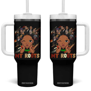 Black African Girl Tumbler With Handle Black History Month Juneteenth Gift Afro Empowerment TS10 One Size: 40 oz Black Print Your Wear