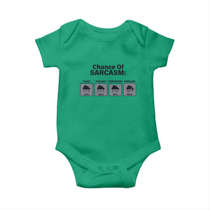 Funny Sarcastic Baby Onesie Chance Of Sarcasm Forecast Weather TS10 Irish Green Print Your Wear