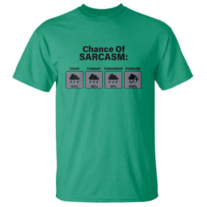 Funny Sarcastic T Shirt Chance Of Sarcasm Forecast Weather TS10 Irish Green Print Your Wear