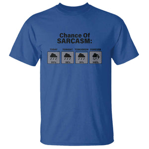 Funny Sarcastic T Shirt Chance Of Sarcasm Forecast Weather TS10 Royal Blue Print Your Wear