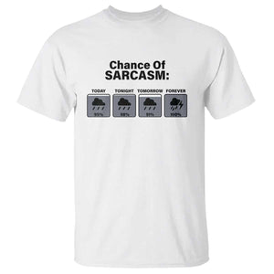 Funny Sarcastic T Shirt Chance Of Sarcasm Forecast Weather TS10 White Print Your Wear