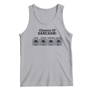 Funny Sarcastic Tank Top Chance Of Sarcasm Forecast Weather TS10 Athletic Heather Print Your Wear