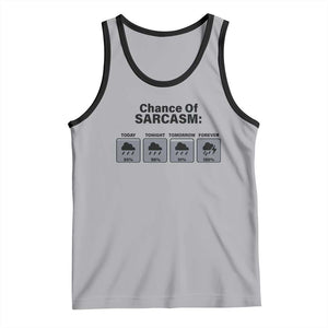Funny Sarcastic Tank Top Chance Of Sarcasm Forecast Weather TS10 Athletic Heather Black Print Your Wear