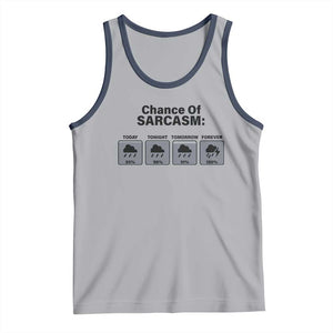 Funny Sarcastic Tank Top Chance Of Sarcasm Forecast Weather TS10 Athletic Heather Navy Print Your Wear
