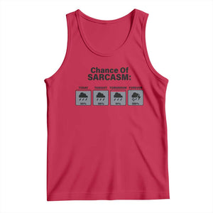 Funny Sarcastic Tank Top Chance Of Sarcasm Forecast Weather TS10 Red Print Your Wear