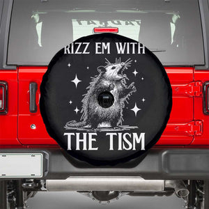 Funny Autism Opossum Spare Tire Cover Rizz Em With The Tism Meme Autistic ASD TS10 Black Print Your Wear