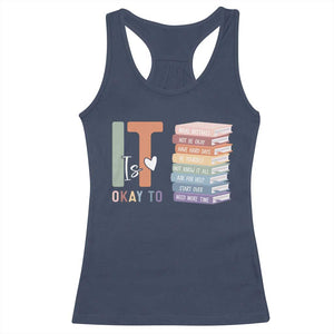 Motivational Racerback Tank Top It's Okay To Make Some Mistakes TS10 Navy Print Your Wear