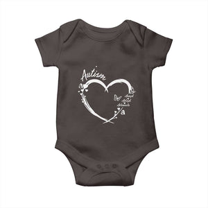 Autism Awareness Adaptation Baby Onesie Accept Adapt Advocate Love Heart TS10 Dark Chocolate Print Your Wear