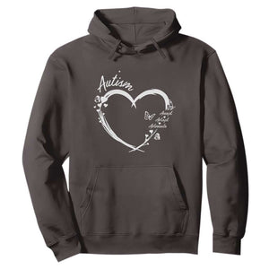 Autism Awareness Adaptation Hoodie Accept Adapt Advocate Love Heart TS10 Dark Chocolate Print Your Wear