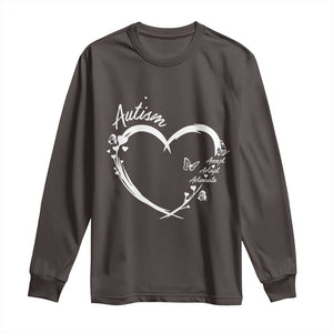 Autism Awareness Adaptation Long Sleeve Shirt Accept Adapt Advocate Love Heart TS10 Dark Chocolate Print Your Wear