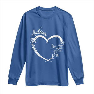 Autism Awareness Adaptation Long Sleeve Shirt Accept Adapt Advocate Love Heart TS10 Royal Blue Print Your Wear