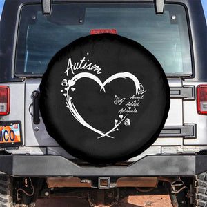 Autism Awareness Adaptation Spare Tire Cover Accept Adapt Advocate Love Heart TS10 No hole Black Print Your Wear