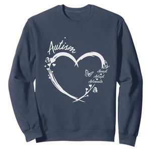 Autism Awareness Adaptation Sweatshirt Accept Adapt Advocate Love Heart TS10 Navy Print Your Wear