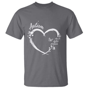 Autism Awareness Adaptation T Shirt Accept Adapt Advocate Love Heart TS10 Charcoal Print Your Wear