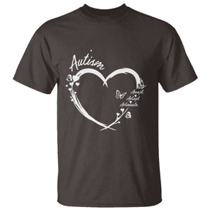 Autism Awareness Adaptation T Shirt Accept Adapt Advocate Love Heart TS10 Dark Chocolate Print Your Wear