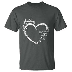 Autism Awareness Adaptation T Shirt Accept Adapt Advocate Love Heart TS10 Dark Heather Print Your Wear