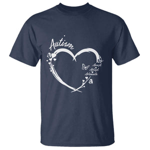 Autism Awareness Adaptation T Shirt Accept Adapt Advocate Love Heart TS10 Navy Print Your Wear