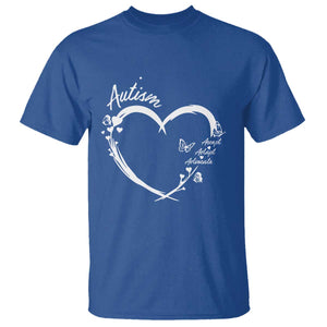 Autism Awareness Adaptation T Shirt Accept Adapt Advocate Love Heart TS10 Royal Blue Print Your Wear