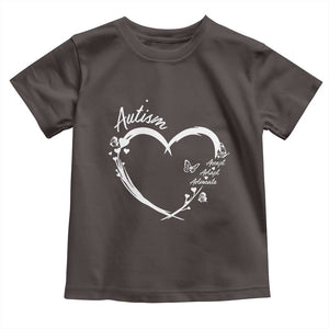 Autism Awareness Adaptation Toddler T Shirt Accept Adapt Advocate Love Heart TS10 Dark Chocolate Print Your Wear