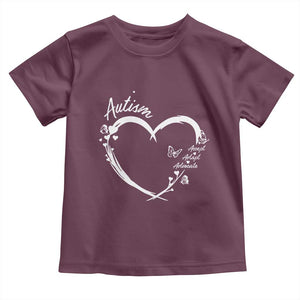 Autism Awareness Adaptation Toddler T Shirt Accept Adapt Advocate Love Heart TS10 Maroon Print Your Wear