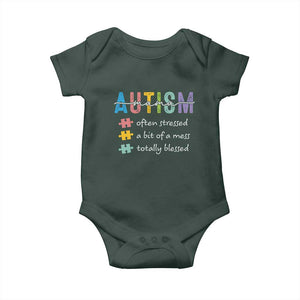 Blessed Autism Mama Baby Onesie Often Stressed A Bit of A Mess Totally Blessed TS10 Print Your Wear
