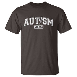 Autism Mama Lightning Bolt Checkered T Shirt Autistic Mom Blessed TS10 Dark Chocolate Print Your Wear