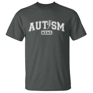 Autism Mama Lightning Bolt Checkered T Shirt Autistic Mom Blessed TS10 Dark Heather Print Your Wear