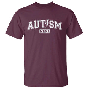 Autism Mama Lightning Bolt Checkered T Shirt Autistic Mom Blessed TS10 Maroon Print Your Wear