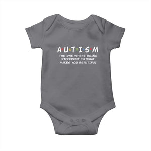 Friends Autism Baby Onesie The One Where Being Different is What Makes You Beautiful TS10 Charcoal Print Your Wear