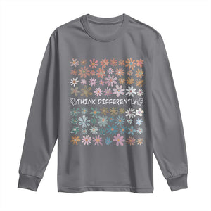 Autism Awareness Long Sleeve Shirt Think Differently Neurodiversity Sped Teacher TS10 Charcoal Print Your Wear