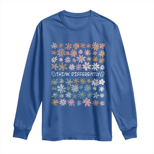 Autism Awareness Long Sleeve Shirt Think Differently Neurodiversity Sped Teacher TS10 Royal Blue Print Your Wear