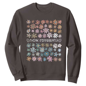 Autism Awareness Sweatshirt Think Differently Neurodiversity Sped Teacher TS10 Dark Chocolate Print Your Wear