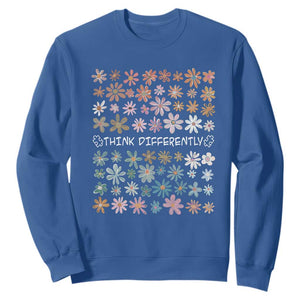 Autism Awareness Sweatshirt Think Differently Neurodiversity Sped Teacher TS10 Royal Blue Print Your Wear