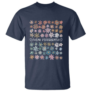 Autism Awareness T Shirt Think Differently Neurodiversity Sped Teacher TS10 Navy Print Your Wear