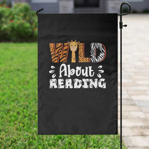 Wild About Reading Garden Flag Cute Animal Print Reading Lover Kids Teachers TS10 Print Your Wear