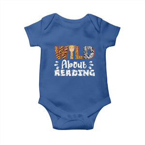 Wild About Reading Baby Onesie Cute Animal Print Reading Lover Kids Teachers TS10 Royal Blue Print Your Wear