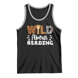Wild About Reading Tank Top Cute Animal Print Reading Lover Kids Teachers TS10 Black Athletic Heather Print Your Wear