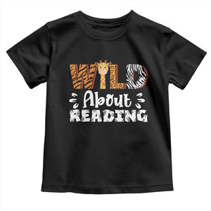 Wild About Reading Toddler T Shirt Cute Animal Print Reading Lover Kids Teachers TS10 Black Print Your Wear
