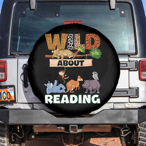 Wild About Reading Spare Tire Cover Cute Animal Book Lover Kids Teachers TS10 No hole Black Print Your Wear