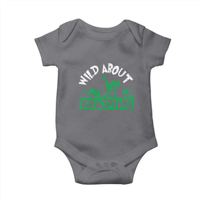 Wild About Reading Baby Onesie Cute Safari Animal Reading Shirt Preschool Kindergarten TS10 Charcoal Print Your Wear