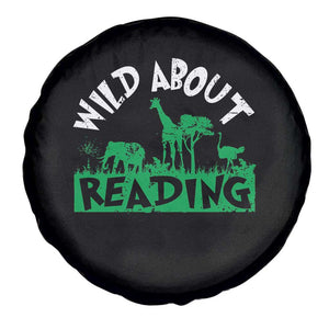 Wild About Reading Spare Tire Cover Cute Safari Animal Reading Shirt Preschool Kindergarten TS10 Print Your Wear